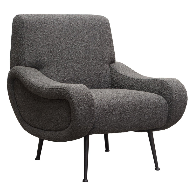 Cameron Accent Chair in Chair Boucle Textured Fabric w/ Black Leg by Diamond Sofa - Furniture City (CA)l
