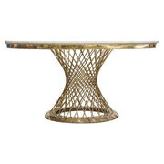 Solstice 60" Round Dining Table with Genuine Marble Top and Polished Gold Spiral Spoked Base by Diamond Sofa - Furniture City (CA)l