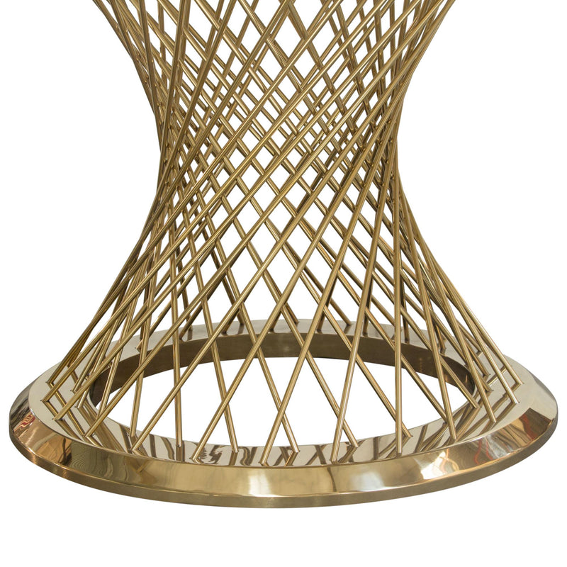 Solstice 60" Round Dining Table with Genuine Marble Top and Polished Gold Spiral Spoked Base by Diamond Sofa - Furniture City (CA)l