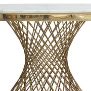 Solstice 60" Round Dining Table with Genuine Marble Top and Polished Gold Spiral Spoked Base by Diamond Sofa - Furniture City (CA)l