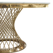 Solstice 60" Round Dining Table with Genuine Marble Top and Polished Gold Spiral Spoked Base by Diamond Sofa - Furniture City (CA)l
