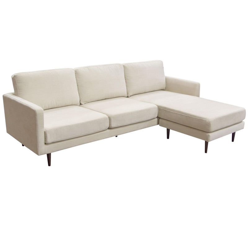 Kelsey Reversible Chaise Sectional in Cream Fabric by Diamond Sofa - Furniture City (CA)l