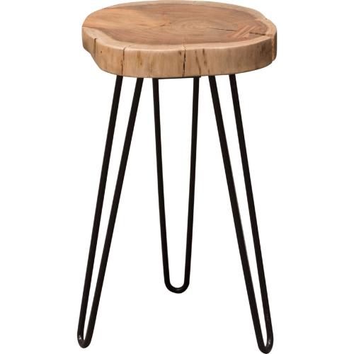 Joss Natural Acacia One of a Kind Live Edge Accent Table w/ Black Hairpin Legs - Furniture City (CA)l