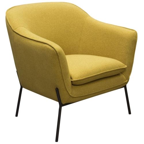 Status Accent Chair in Yellow Fabric with Metal Leg - Furniture City (CA)l