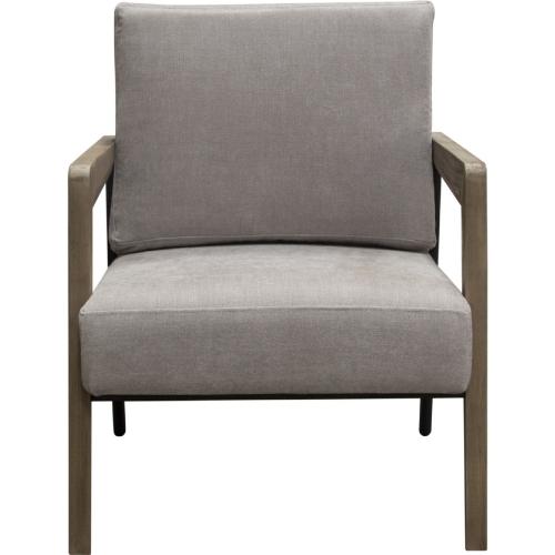 Blair Accent Chair in Grey Fabric with Curved Wood Leg Detail - Furniture City (CA)l