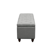 Park Ave Tufted Lift-Top Storage Trunk by Diamond Sofa - Grey Linen - Furniture City (CA)l