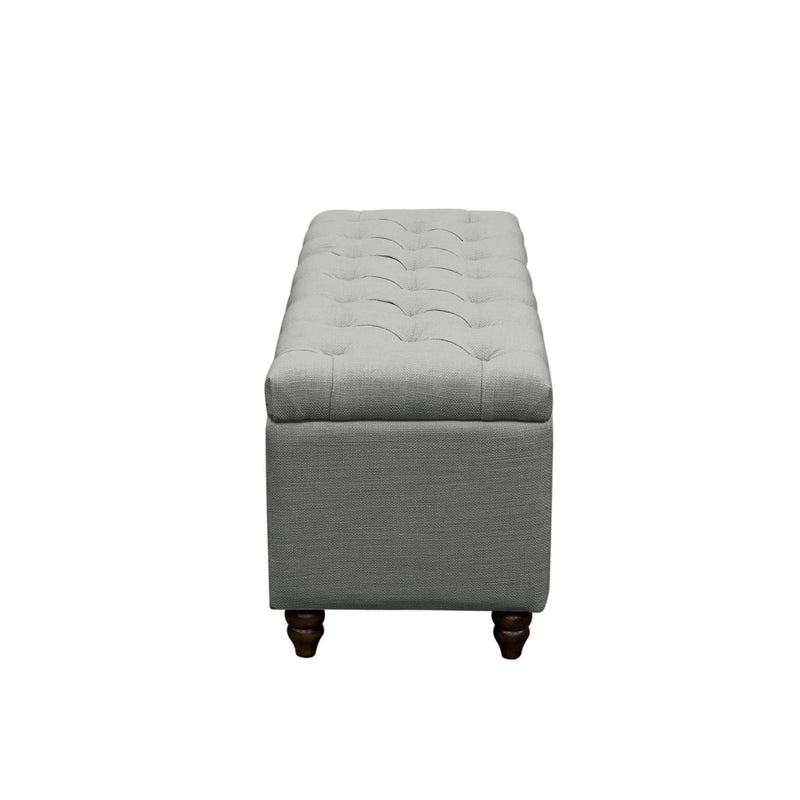 Park Ave Tufted Lift-Top Storage Trunk by Diamond Sofa - Grey Linen - Furniture City (CA)l