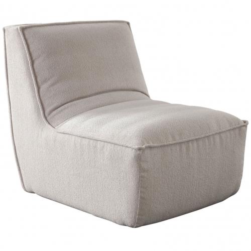 Jonas Armless Accent Chair in Tan Fabric - Furniture City (CA)l