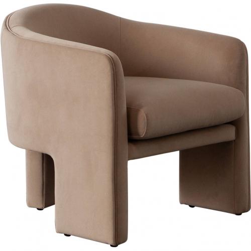 Leyah Accent Chair in Camel Performance Velvet - Furniture City (CA)l