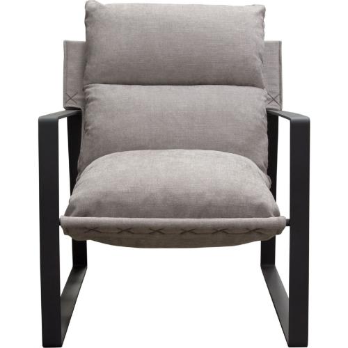 Miller Sling Accent Chair in Grey Fabric w/ Black Powder Coated Metal Frame - Furniture City (CA)l