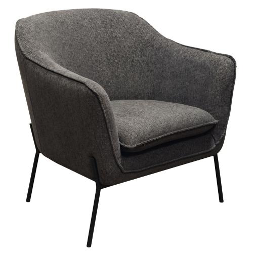 Status Accent Chair in Grey Fabric with Metal Leg - Furniture City (CA)l