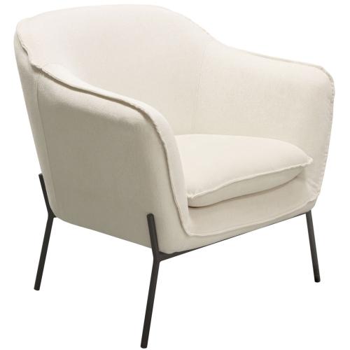 Status Accent Chair in Cream Fabric with Black Powder Coated Metal Leg - Furniture City (CA)l