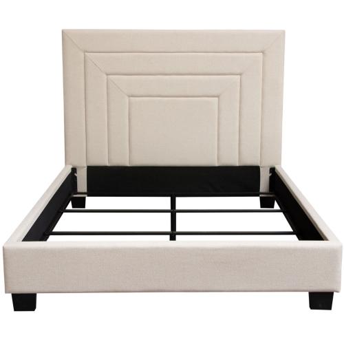 Arden Queen Bed w/ 54" Headboard in Cream Fabric - Furniture City (CA)l