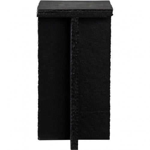 Spectre Black Slat Stone Accent Table - Furniture City (CA)l