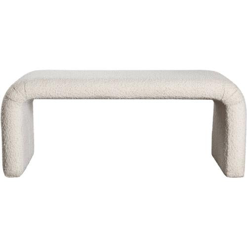 Conrad Accent Bench in Ivory Boucle Fabric - Furniture City (CA)l
