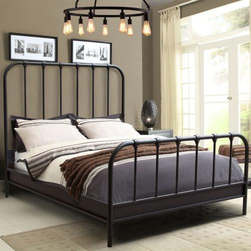 Mateo Rust Brown Powder Coat Metal Queen Bed - Furniture City (CA)l