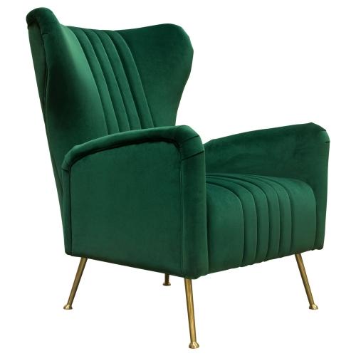Ava Chair in Emerald Green Velvet w/ Gold Leg - Furniture City (CA)l