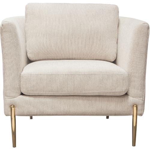 Lane Chair in Light Cream Fabric with Gold Metal Legs - Furniture City (CA)l