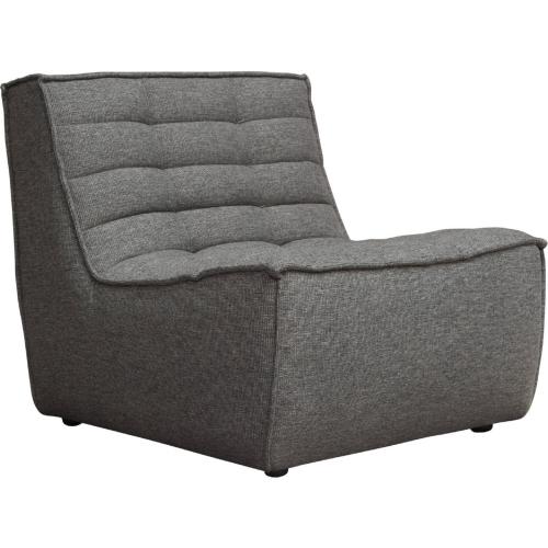 Marshall Scooped Seat Armless Chair in Grey Fabric - Furniture City (CA)l