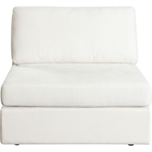 Muse Armless Chair in Mist White Performance Fabric - Furniture City (CA)l