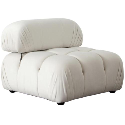 Paloma Armless Chair in Light Cream Velvet - Furniture City (CA)l