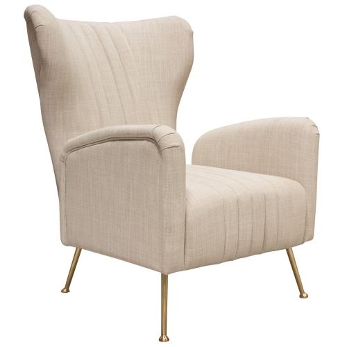 Ava Chair in Sand Linen Fabric w/ Gold Leg - Furniture City (CA)l