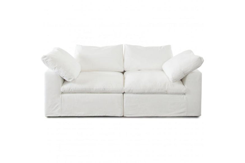 Willow 2PC Modular Sofa in White Linen Fabric - Furniture City (CA)l