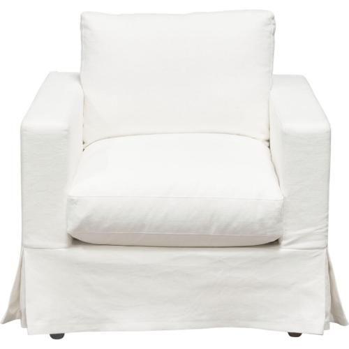 Savannah Slip-Cover Chair in White Natural Linen - Furniture City (CA)l