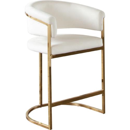 Solstice Counter Height Chair in Cream Velvet w/ Polished Gold Metal Frame - Furniture City (CA)l