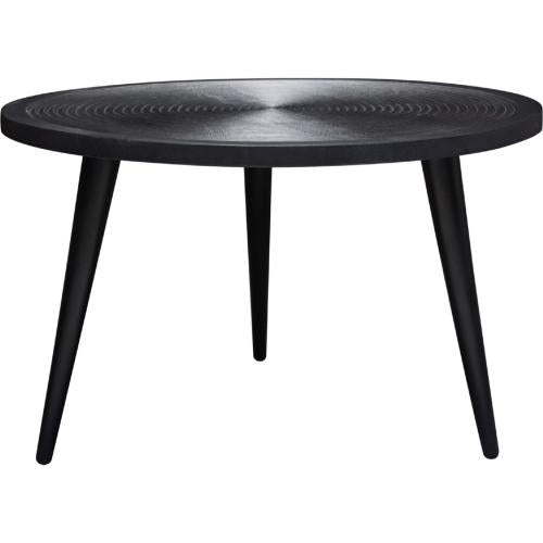 Vortex Round Cocktail Table in Solid Mango Wood Top in Black Finish & Iron Legs - Furniture City (CA)l