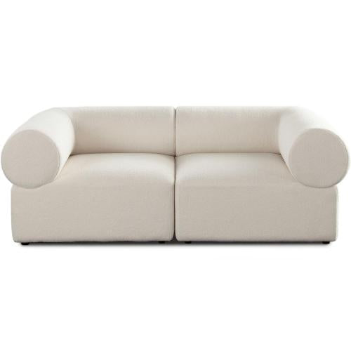 Zia 2PC Modular Sofa in Ivory Sherpa Fabric - Furniture City (CA)l