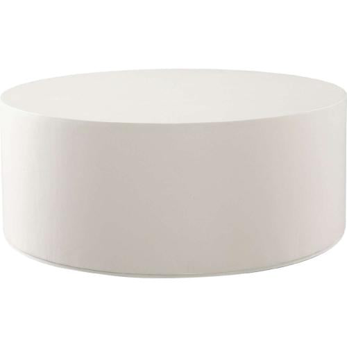 Montage Round Cocktail Table in Ivory Faux Cement Finish - Furniture City (CA)l