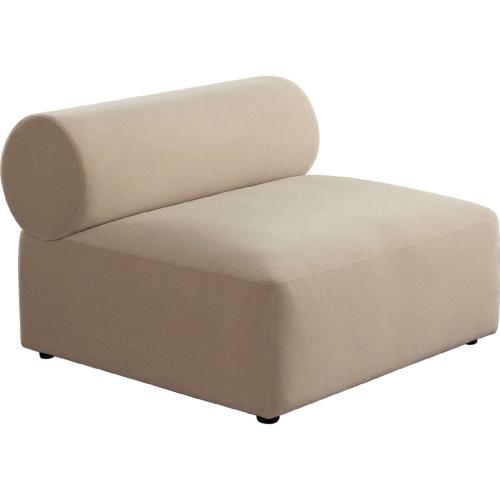 Zia Armless Chair in Light Camel Performance Velvet Fabric - Furniture City (CA)l