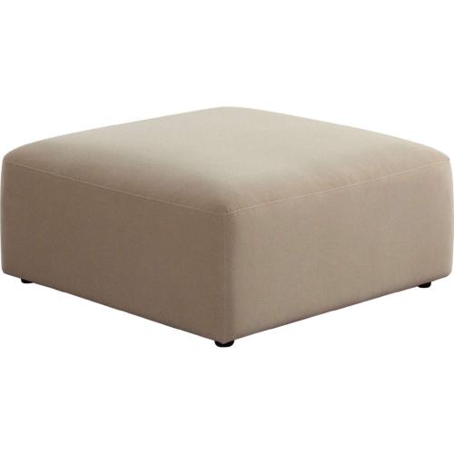 Zia Ottoman in Light Camel Performance Velvet Fabric - Furniture City (CA)l