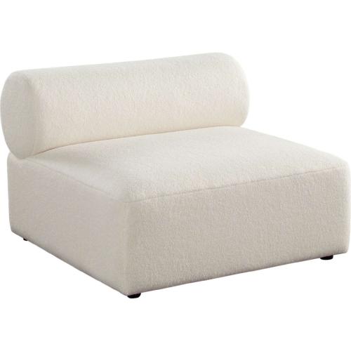 Zia Armless Chair in Ivory Sherpa Fabric - Furniture City (CA)l