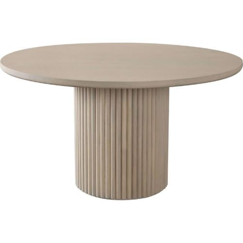 Siren 54" Round Wood Dining Table in Almond Finish w/ Fluted Pedestal Base - Furniture City (CA)l