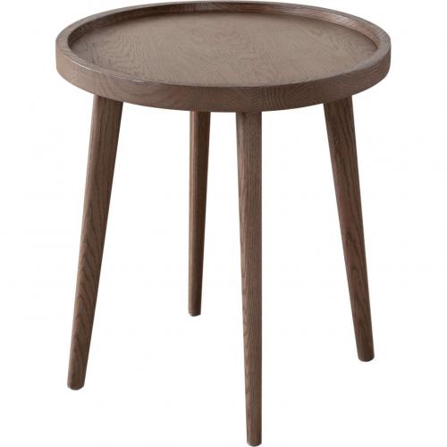 Clover Round End Table in Oak Finish - Furniture City (CA)l
