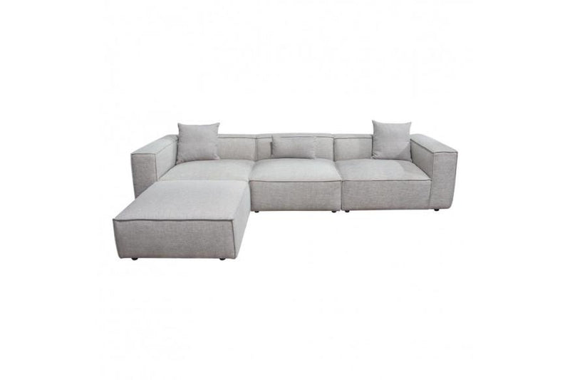 Vice 4PC Modular Sectional in Barley Fabric with Ottoman - Furniture City (CA)l