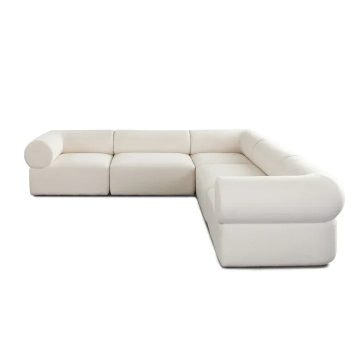 Zia 5PC Corner Sectional in Light Camel Performance Velvet Fabric - Furniture City (CA)l