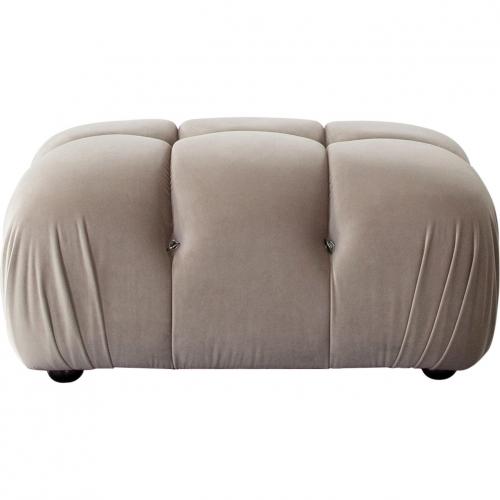 Paloma Rectangle Ottoman in Mink Tan Velvet - Furniture City (CA)l