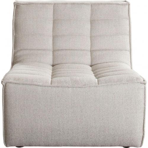 Marshall Scooped Seat Ottoman in Sand Fabric - Furniture City (CA)l
