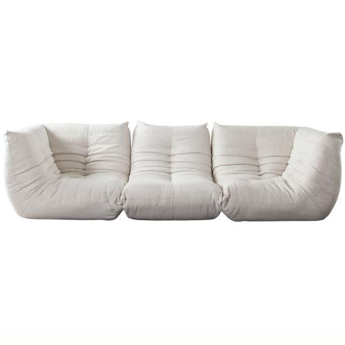 Ezra 3PC Modular Sofa in Cream Fabric - Furniture City (CA)l