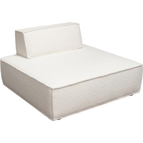 Cara Square Modular Lounger in Ivory Boucle Fabric w/ Moveable, Non-Skid Backrest - Furniture City (CA)l