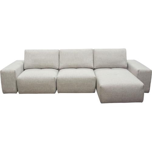 Jazz Modular 3-Seater Chaise Sectional with Adjustable Backrests in Light Brown Fabric - Furniture City (CA)l