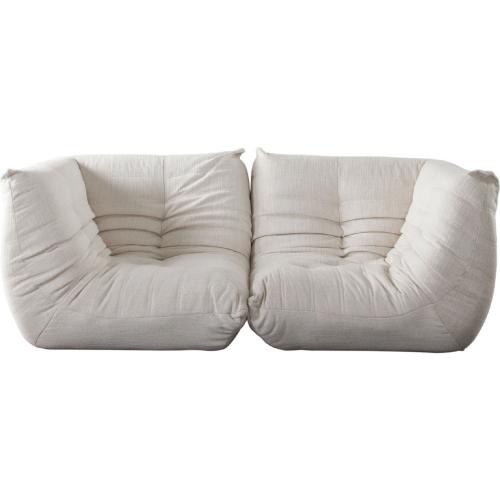 Ezra 2PC Modular Sofa in Cream Fabric - Furniture City (CA)l