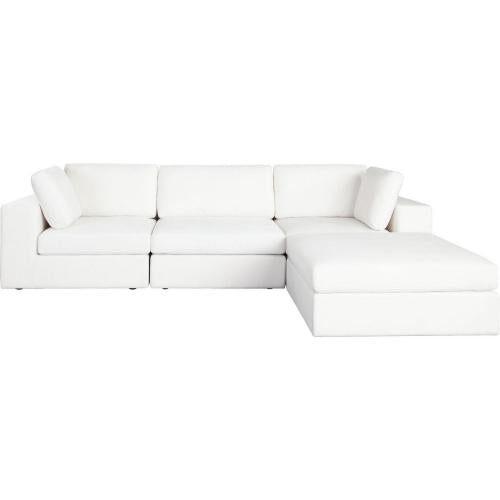 Muse 4PC Modular Reversible Chaise Sectional in Mist White Performance Fabric - Furniture City (CA)l