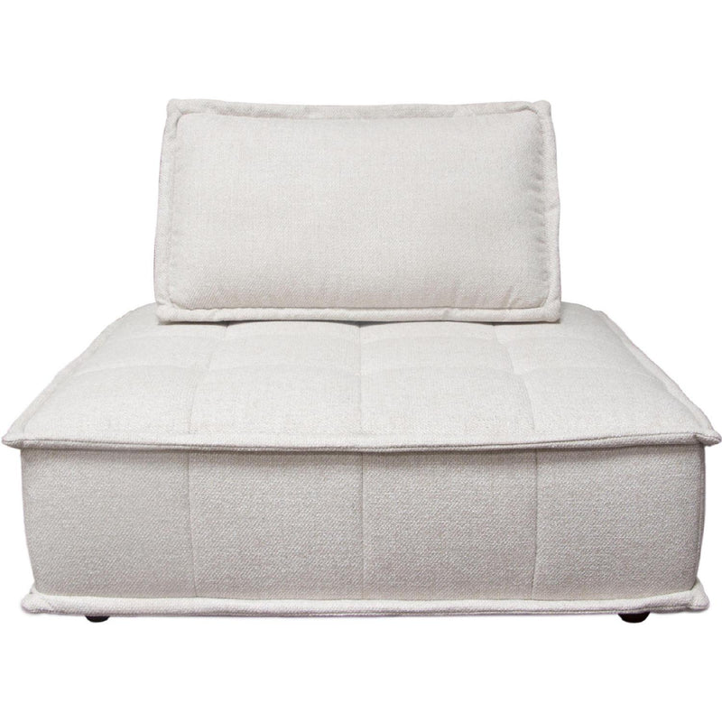 Platform Square Modular Lounger in Light Sand Fabric w/ Bolstered, Non-Skid Backrest - Furniture City (CA)l