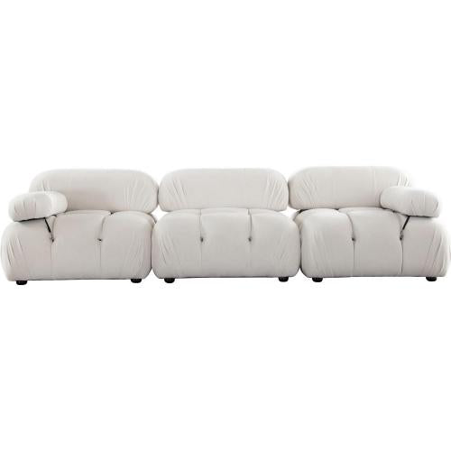 Paloma 3PC Modular 111 Inch Sofa in Light Cream Velvet - Furniture City (CA)l