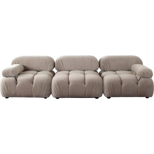 Paloma 3PC Modular 111 Inch Sofa in Mink Tan Velvet - Furniture City (CA)l