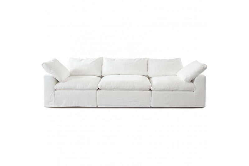 Willow 3PC Modular Sofa in White Linen Fabric - Furniture City (CA)l